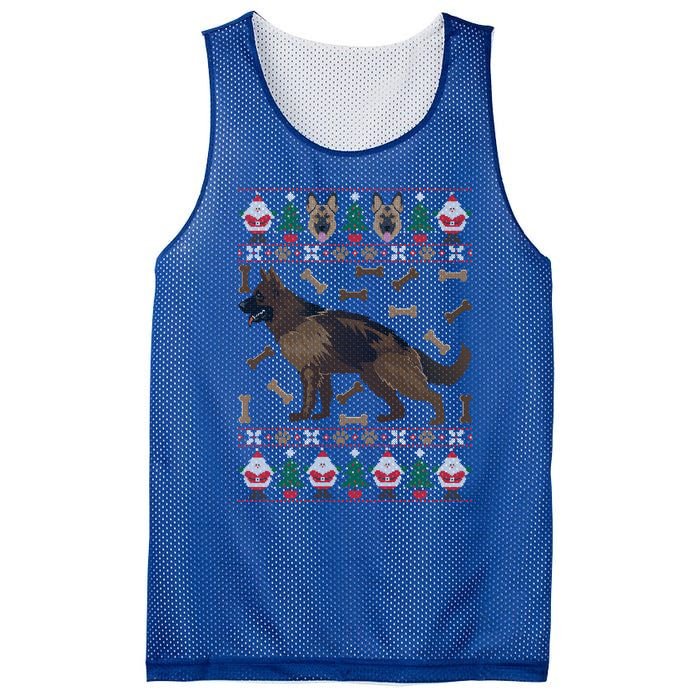 Ger Shepherd Ugly Christmas Holiday Dog Lover Xmas Gift Mesh Reversible Basketball Jersey Tank