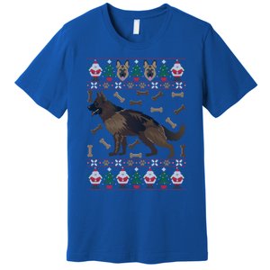 Ger Shepherd Ugly Christmas Holiday Dog Lover Xmas Gift Premium T-Shirt