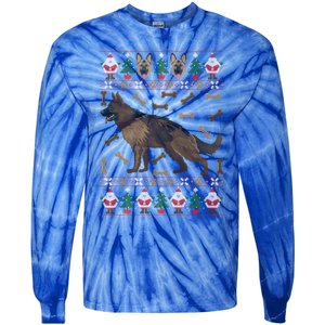 Ger Shepherd Ugly Christmas Holiday Dog Lover Xmas Gift Tie-Dye Long Sleeve Shirt