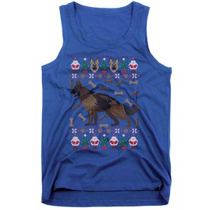 Ger Shepherd Ugly Christmas Holiday Dog Lover Xmas Gift Tank Top