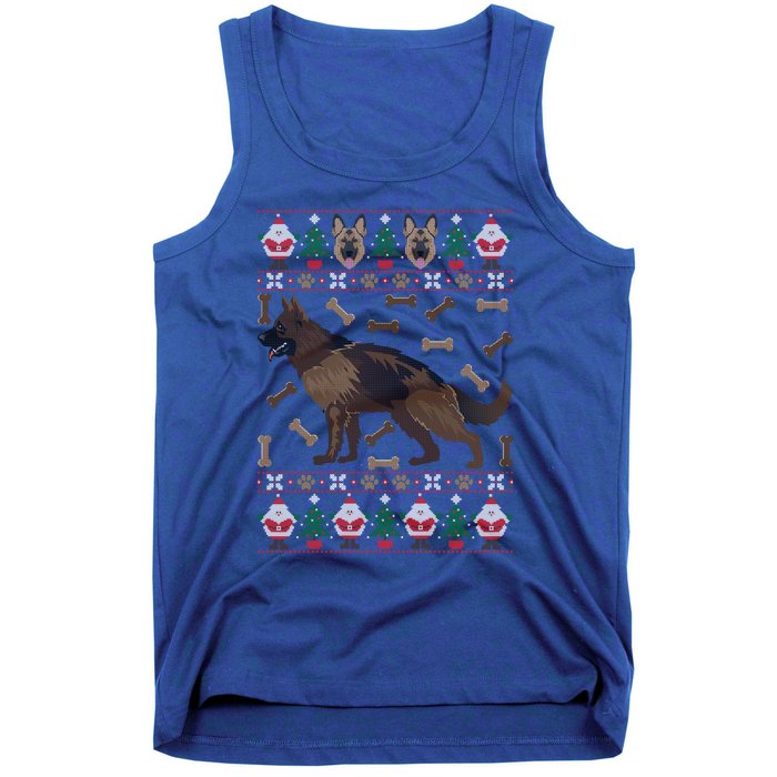 Ger Shepherd Ugly Christmas Holiday Dog Lover Xmas Gift Tank Top