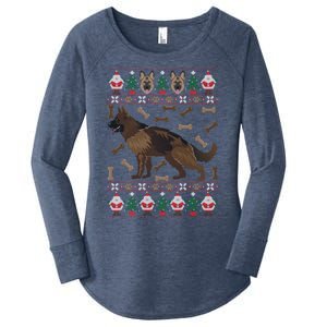 Ger Shepherd Ugly Christmas Holiday Dog Lover Xmas Gift Women's Perfect Tri Tunic Long Sleeve Shirt