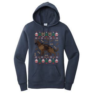 Ger Shepherd Ugly Christmas Holiday Dog Lover Xmas Gift Women's Pullover Hoodie