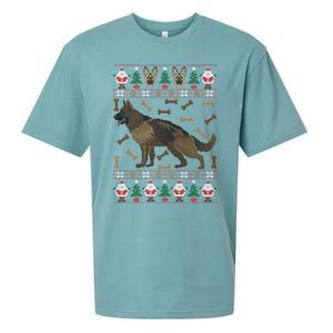 Ger Shepherd Ugly Christmas Holiday Dog Lover Xmas Gift Sueded Cloud Jersey T-Shirt