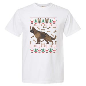 Ger Shepherd Ugly Christmas Holiday Dog Lover Xmas Gift Garment-Dyed Heavyweight T-Shirt