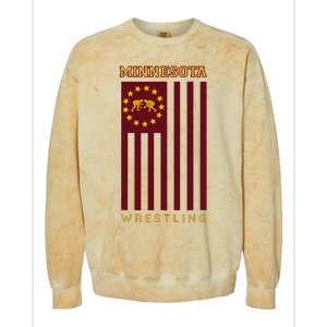 Gopher State Usa Flag Freestyle Wrestler Minnesota Colorblast Crewneck Sweatshirt