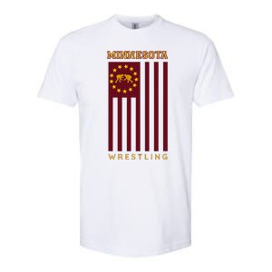 Gopher State Usa Flag Freestyle Wrestler Minnesota Softstyle CVC T-Shirt