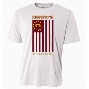 Gopher State Usa Flag Freestyle Wrestler Minnesota Cooling Performance Crew T-Shirt