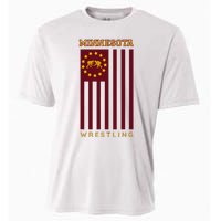 Gopher State Usa Flag Freestyle Wrestler Minnesota Cooling Performance Crew T-Shirt