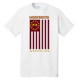 Gopher State Usa Flag Freestyle Wrestler Minnesota Tall T-Shirt