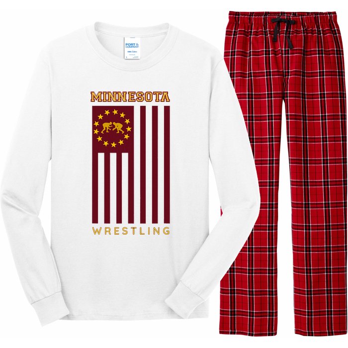 Gopher State Usa Flag Freestyle Wrestler Minnesota Long Sleeve Pajama Set