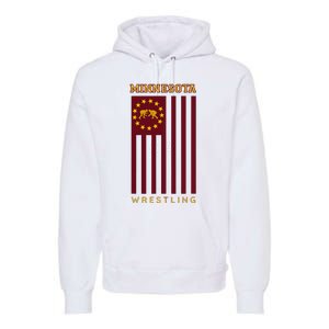 Gopher State Usa Flag Freestyle Wrestler Minnesota Premium Hoodie