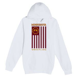 Gopher State Usa Flag Freestyle Wrestler Minnesota Premium Pullover Hoodie