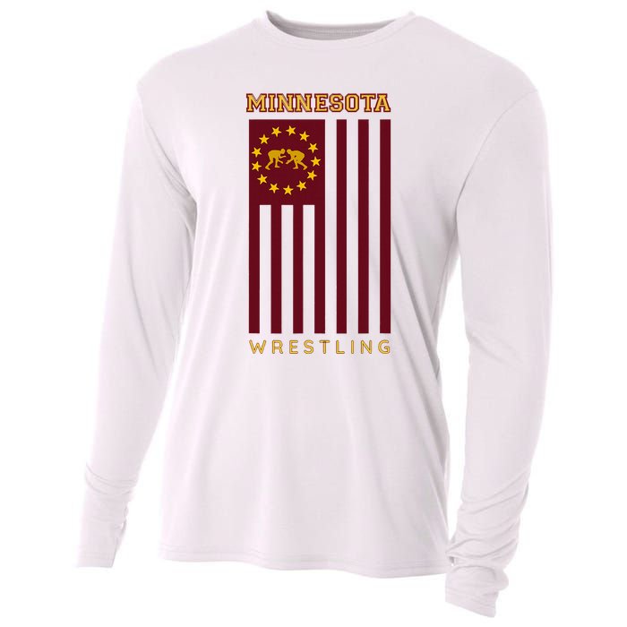 Gopher State Usa Flag Freestyle Wrestler Minnesota Cooling Performance Long Sleeve Crew