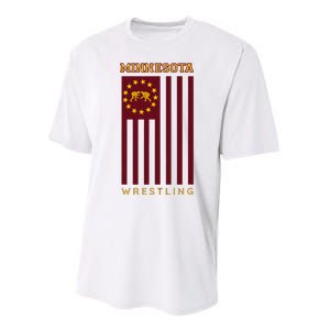 Gopher State Usa Flag Freestyle Wrestler Minnesota Performance Sprint T-Shirt