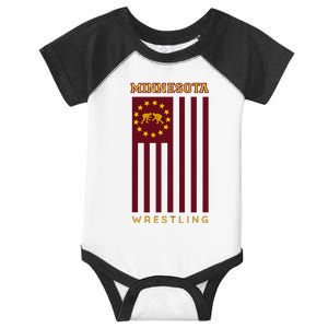 Gopher State Usa Flag Freestyle Wrestler Minnesota Infant Baby Jersey Bodysuit