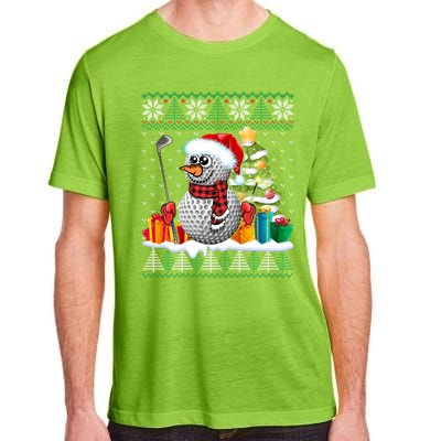 Golf Snow Ugly Christmas Sweater Sport Ball Xmas Funny Gift Adult ChromaSoft Performance T-Shirt