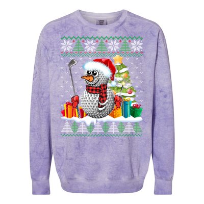 Golf Snow Ugly Christmas Sweater Sport Ball Xmas Funny Gift Colorblast Crewneck Sweatshirt