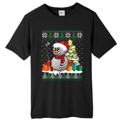 Golf Snow Ugly Christmas Sweater Sport Ball Xmas Funny Gift Tall Fusion ChromaSoft Performance T-Shirt