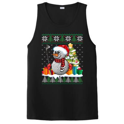 Golf Snow Ugly Christmas Sweater Sport Ball Xmas Funny Gift PosiCharge Competitor Tank