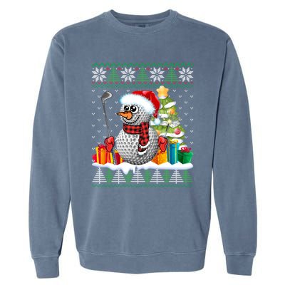 Golf Snow Ugly Christmas Sweater Sport Ball Xmas Funny Gift Garment-Dyed Sweatshirt