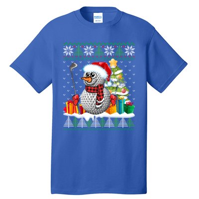 Golf Snow Ugly Christmas Sweater Sport Ball Xmas Funny Gift Tall T-Shirt