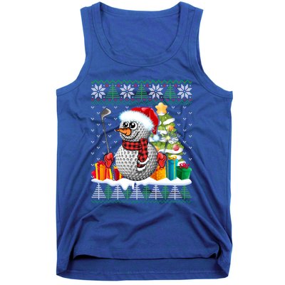 Golf Snow Ugly Christmas Sweater Sport Ball Xmas Funny Gift Tank Top