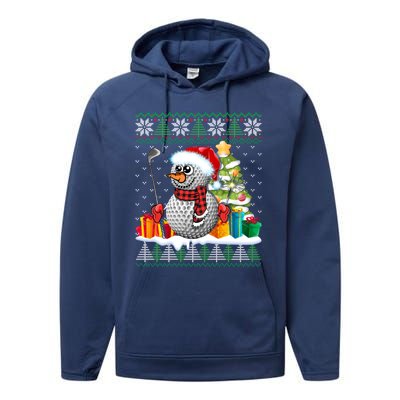 Golf Snow Ugly Christmas Sweater Sport Ball Xmas Funny Gift Performance Fleece Hoodie