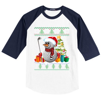 Golf Snow Ugly Christmas Sweater Sport Ball Xmas Funny Gift Baseball Sleeve Shirt