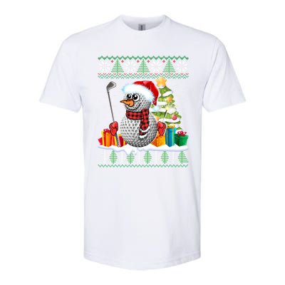 Golf Snow Ugly Christmas Sweater Sport Ball Xmas Funny Gift Softstyle CVC T-Shirt