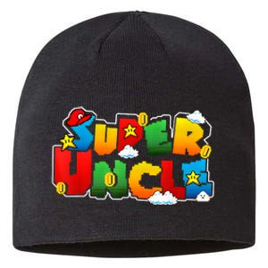 Gamer Super Uncle Funny Father Day Gifts For Uncle Sustainable Beanie