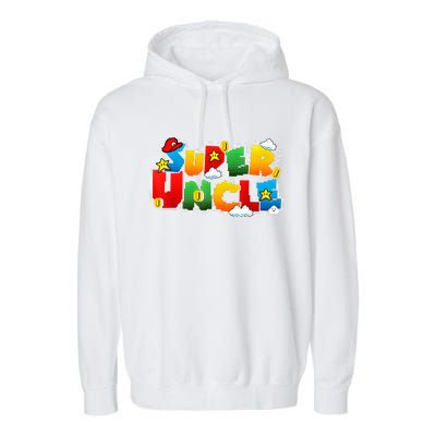 Gamer Super Uncle Funny Father Day Gifts For Uncle Garment-Dyed Fleece Hoodie