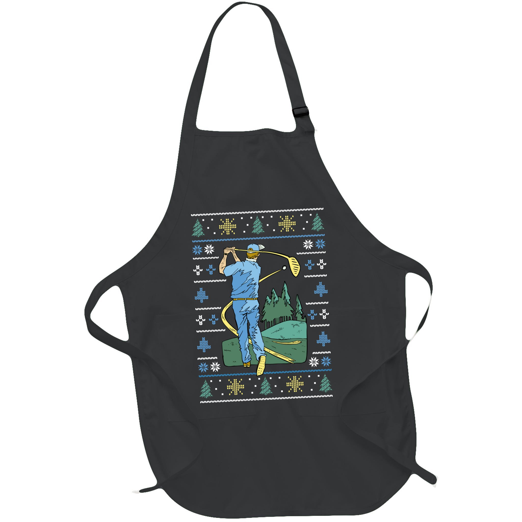Golf Sport Ugly Christmas Sweater Apron