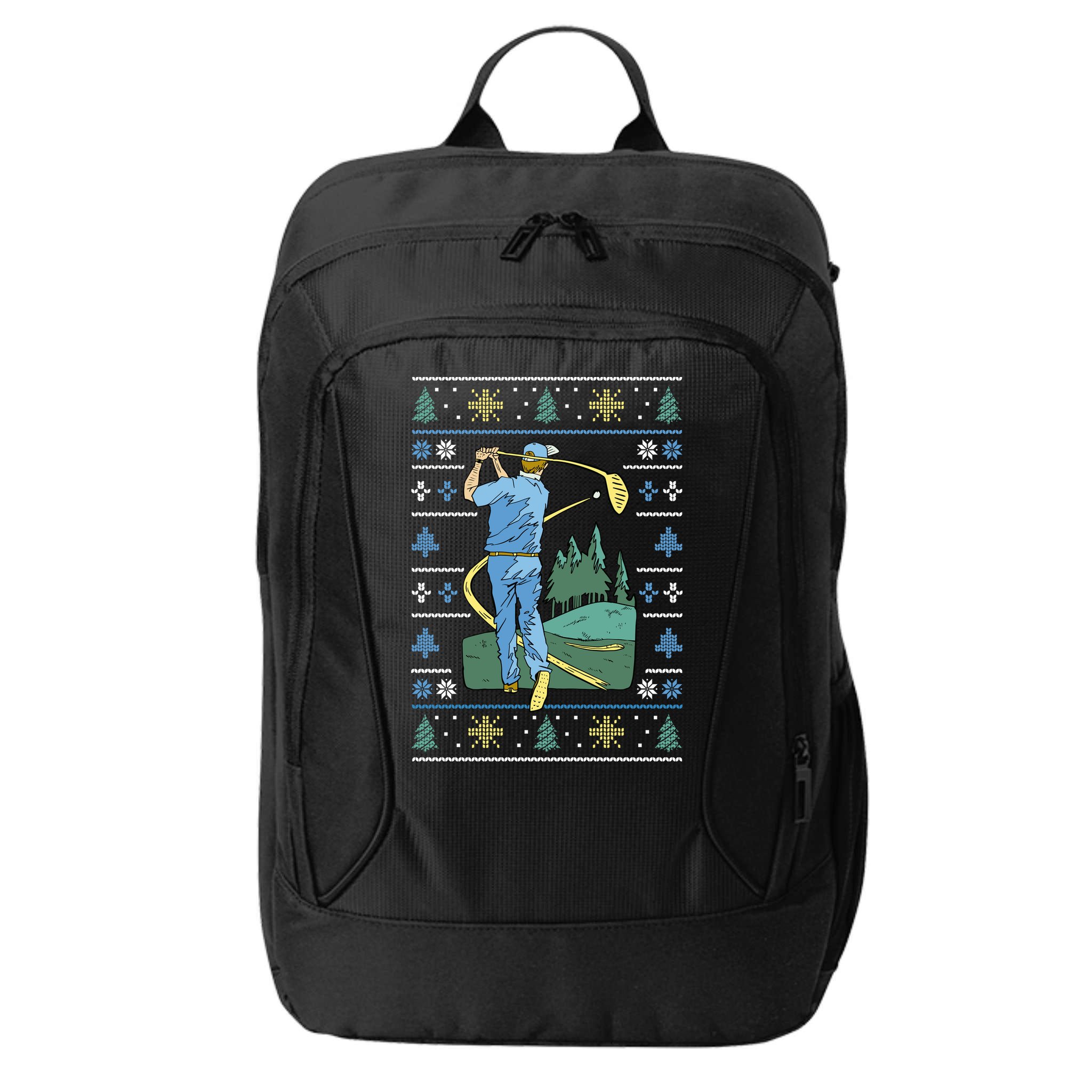 Golf Sport Ugly Christmas Sweater City Backpack