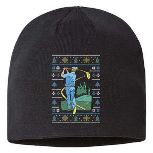 Golf Sport Ugly Christmas Sweater Sustainable Beanie