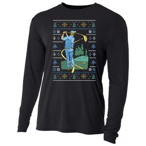 Golf Sport Ugly Christmas Sweater Cooling Performance Long Sleeve Crew