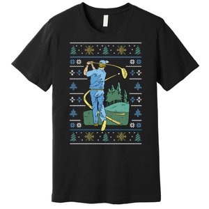 Golf Sport Ugly Christmas Sweater Premium T-Shirt