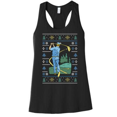 Golf Sport Ugly Christmas Sweater Women's Racerback Tank