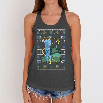 Golf Sport Ugly Christmas Sweater Women's Knotted Racerback Tank