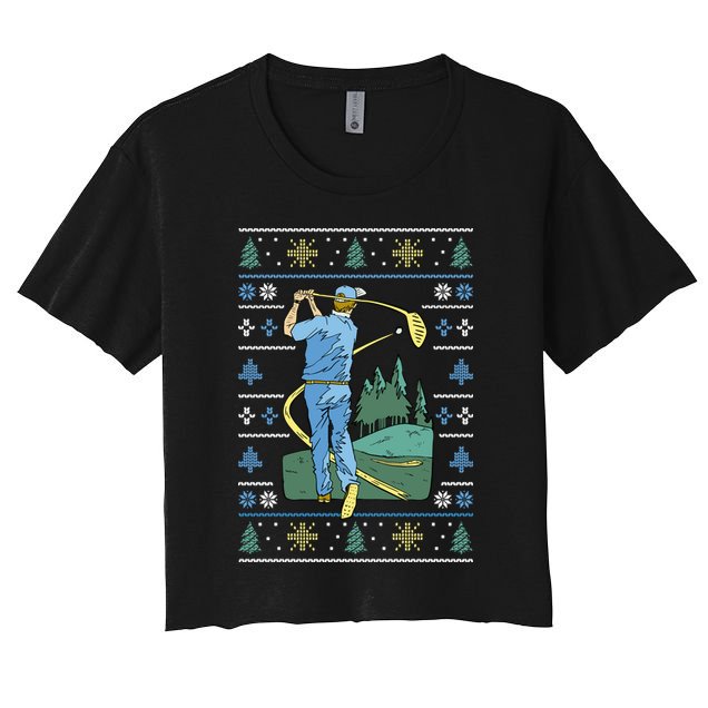 Golf Sport Ugly Christmas Sweater Crop Top