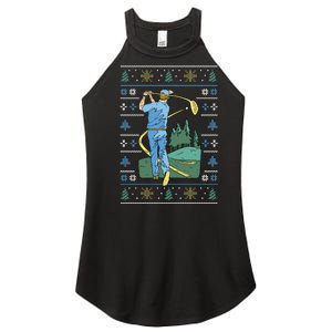 Golf Sport Ugly Christmas Sweater Women’s Perfect Tri Rocker Tank