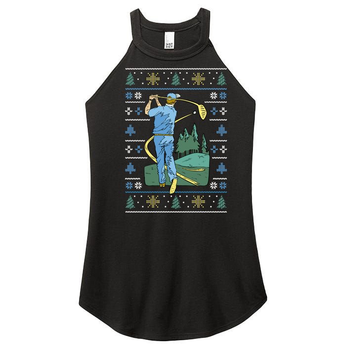 Golf Sport Ugly Christmas Sweater Women’s Perfect Tri Rocker Tank