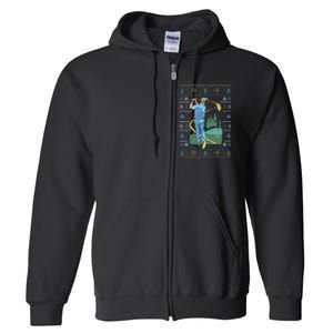 Golf Sport Ugly Christmas Sweater Full Zip Hoodie