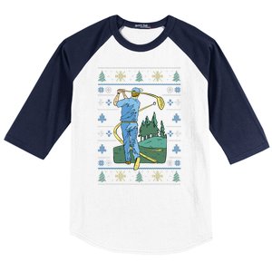 Golf Sport Ugly Christmas Sweater Baseball Sleeve Shirt