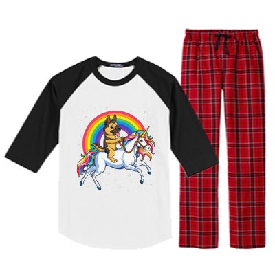 German Shepherd Unicorn Space Galaxy Rainbow Raglan Sleeve Pajama Set