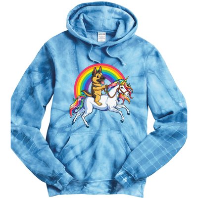 German Shepherd Unicorn Space Galaxy Rainbow Tie Dye Hoodie