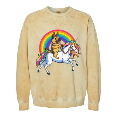 German Shepherd Unicorn Space Galaxy Rainbow Colorblast Crewneck Sweatshirt