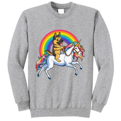 German Shepherd Unicorn Space Galaxy Rainbow Tall Sweatshirt