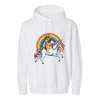 German Shepherd Unicorn Space Galaxy Rainbow Garment-Dyed Fleece Hoodie