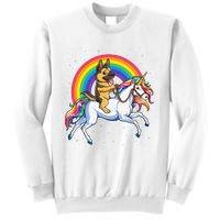 German Shepherd Unicorn Space Galaxy Rainbow Sweatshirt